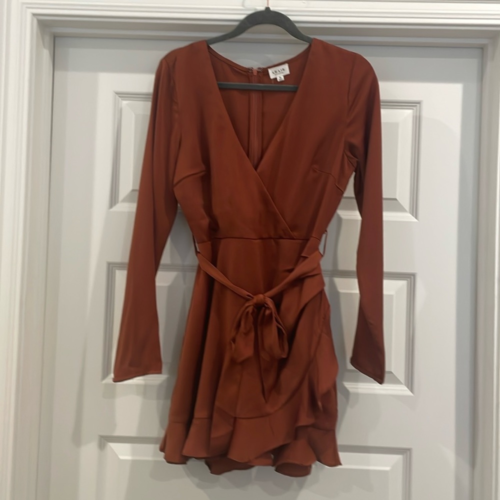 Silky burnt orange dress EUC